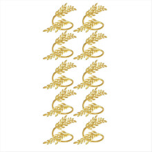 10 Stück goldene Serviettenringe. Blatt-Serviettenringe. Serviettenhalter aus Metall