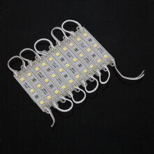 1 x 10 pieces 5050 SMD 3 LED module strip. Waterproof. DC 12 V. Warm white.