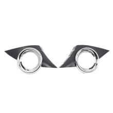 1 pair of car front bumper. Chrome fog light covers. Bezel 452HW 7452HX for Peugeot 207CC 2008-2014. Fog light trim frames.