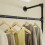 SoBuy Black Wall Mounted Coat Rack with 2 Shelves 9
