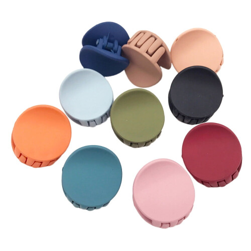 Mini ronde haarclips – Acryl, 10 stuks