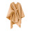 Poncho feminino de tricô com capuz e bolsos. 1