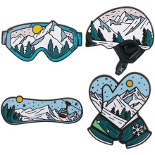 Broches metálicos con temática de esquí (4 unidades)