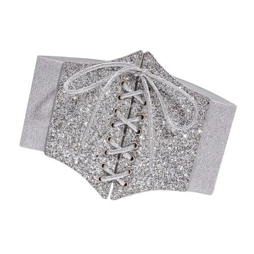 Cintura larga da donna con paillettes glitterate.