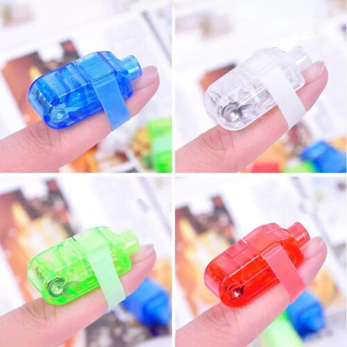 LED-fingerlys 5-pak – 4 farver, elastisk bånd,