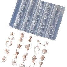 Silicone Mold with Baroque Angel Pattern Nails Accessories