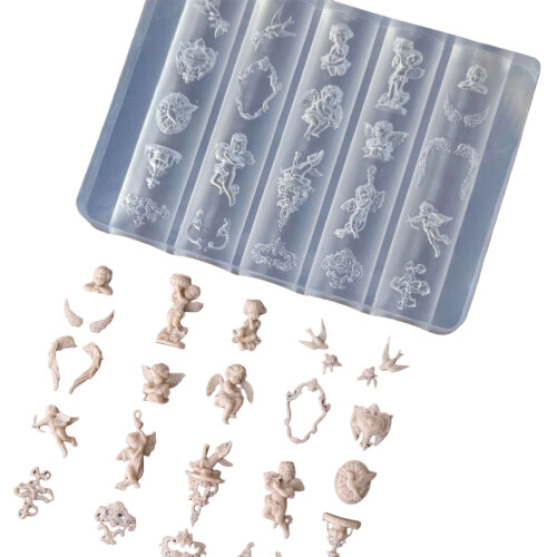 Silicone Mold with Baroque Angel Pattern Nails Accessories