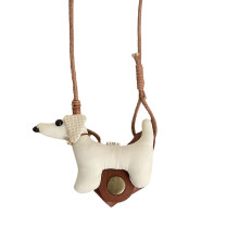Lederen zonnebril ketting ketting huisdier-kleine witte hond