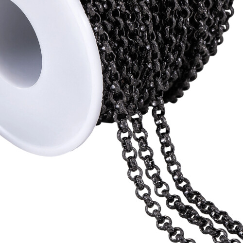 Premium Round O Shaped Copper Chain Jewelry Component For-black