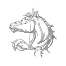 Broche contemporaine en forme de cheval, bijoux en-Argent