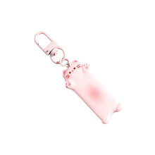 Vrolijke langwerpige kat sleutelhanger Premium materiaal-Roze