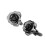 French Inspired Cufflinks Copper Base Rose Pattern Gold-Black 1