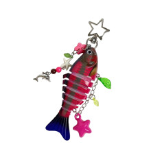 Retro Fishing Baits Phone Strap Keychain Vintage Resin-Rose Red