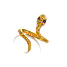 Serpentines Adjustable Rings Stainless Steel Crafted-Gold