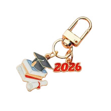 Elegant Cap Diploma Designs Keychain Alloy Material-D