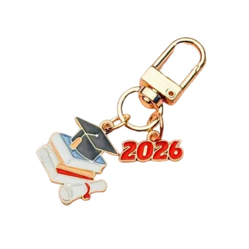 Elegant Cap Diploma Designs Keychain Alloy Material-D