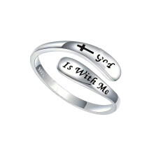 Creative Vintage Faith Crossed Adjustable Ring for Women