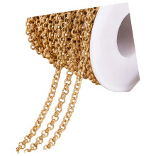Embossed O Link Copper Chain Jewelry Making Supplies-gold