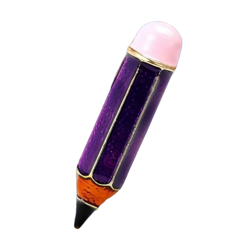 Purple Artistic Enamel Pencil Designs Alloy Brooch Pin Unique