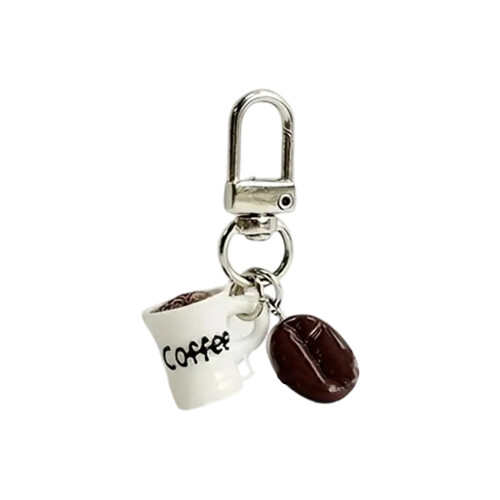 Coffee Themed Key Holder Ergonomic Resin Keychain Functional
