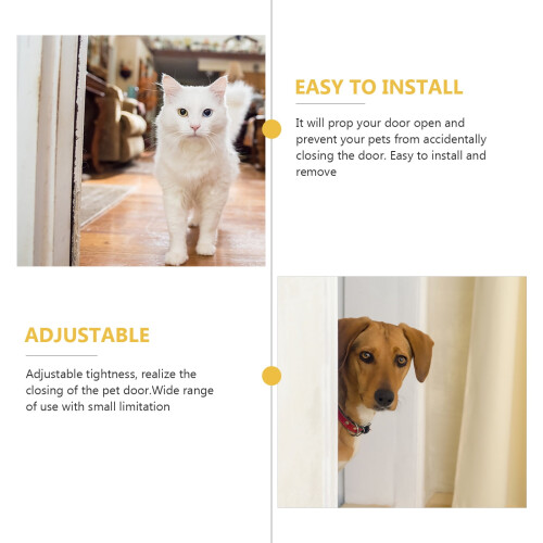 Adjustable Pet Door Strap – Yellow Cloth & Plastic, 1 Pack 1