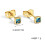 Dainty Square Zirconia Stud Earrings, Gold Plated 4
