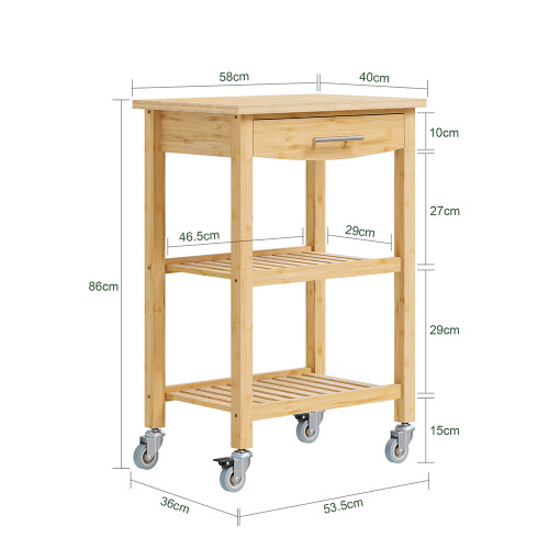 SoBuy Classic Kitchen Trolley Cart 2