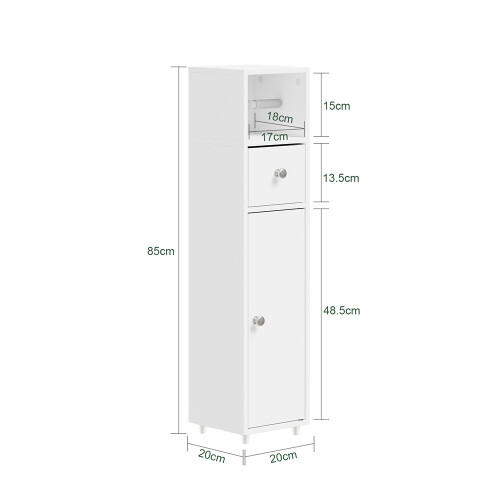 SoBuy Meuble WC blanc 20x20x85 cm 2