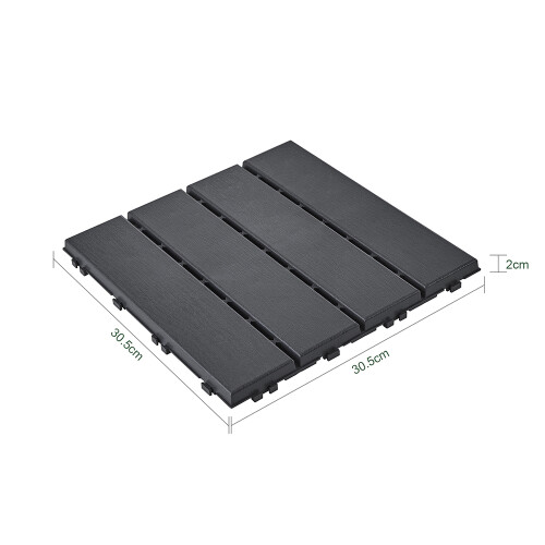 SoBuy Πλακάκι SDA15-HG Μαύρο 31312 cm Πλαστικό 2