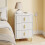 SoBuy White Bedside Table 3 Drawers Wireless Charging 2