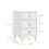 SoBuy White Bedside Table 3 Drawers Wireless Charging 3