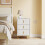 SoBuy White Bedside Table 3 Drawers Wireless Charging 6