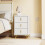 SoBuy White Bedside Table 3 Drawers Wireless Charging 7