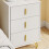 SoBuy White Bedside Table 3 Drawers Wireless Charging 14