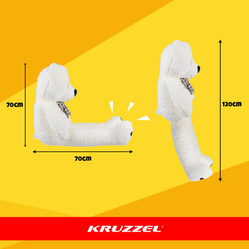 Urso de pelúcia de 140 cm, creme, com laço. 1