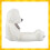 Urso de pelúcia de 140 cm, creme, com laço. 4