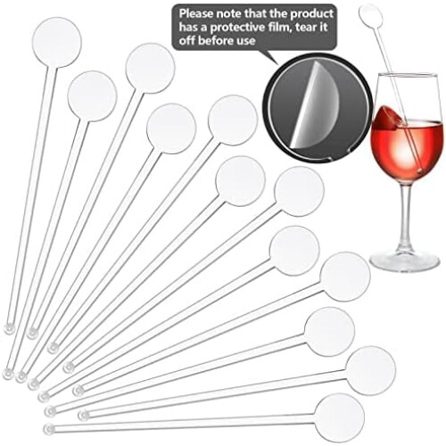 240 transparente Kunststoff-Rührstäbchen mit 18 cm großem Deckel 1