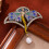 Broche papillon en émail bleu, perles et strass, Accent, broche 6