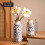 Set van 2 blauw-witte keramische vazen, 20 cm 4