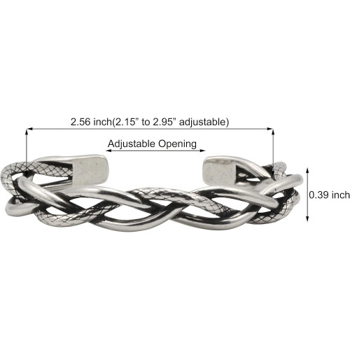 Pulseira de prata antiga com penas, ajustável. 1