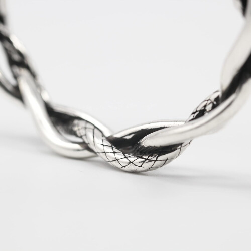 Pulseira de prata antiga com penas, ajustável. 2