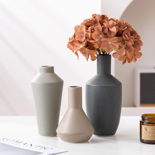 Keramikvasen-Set (3-teilig) – Moderner Landhausstil 1
