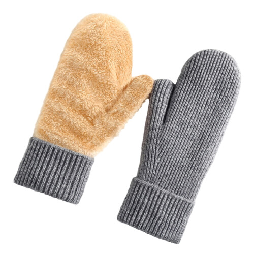 Damen-Winterhandschuhe, doppellagig gestrickt 1