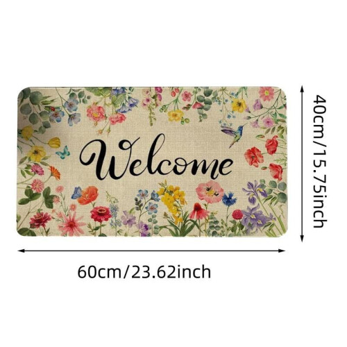 Tapete de boas-vindas com design de primavera, 45 x 76 cm (18 x 30 polegadas) 2