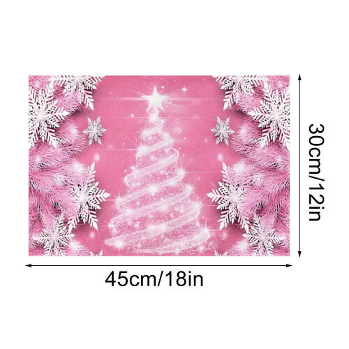 Set de 4 sets de table de Noël, 30 x 45 cm, lin rose 2