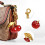 Γούρι με θέμα την τσάντα Cherry – Κόκκινο & Χρυσό Μπρελόκ για τσάντες και 3