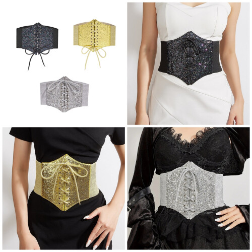 Cintura larga da donna con paillettes glitterate. 1