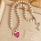 Collier réglable, chaîne en forme de cœur, pendentif en perles 4