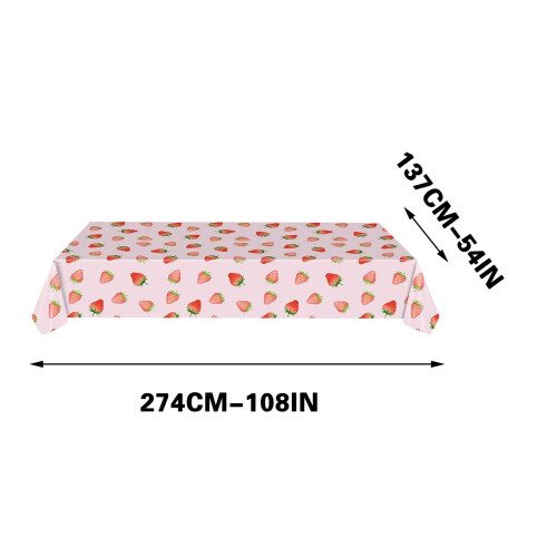 Erdbeerfarbene Papiertischdecke, 54 x 108 Zoll 2