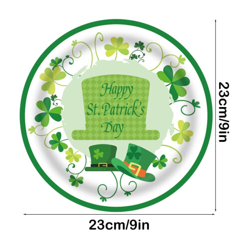 Engangs papirtallerkener til St. Patricks dag, 16 stk 2